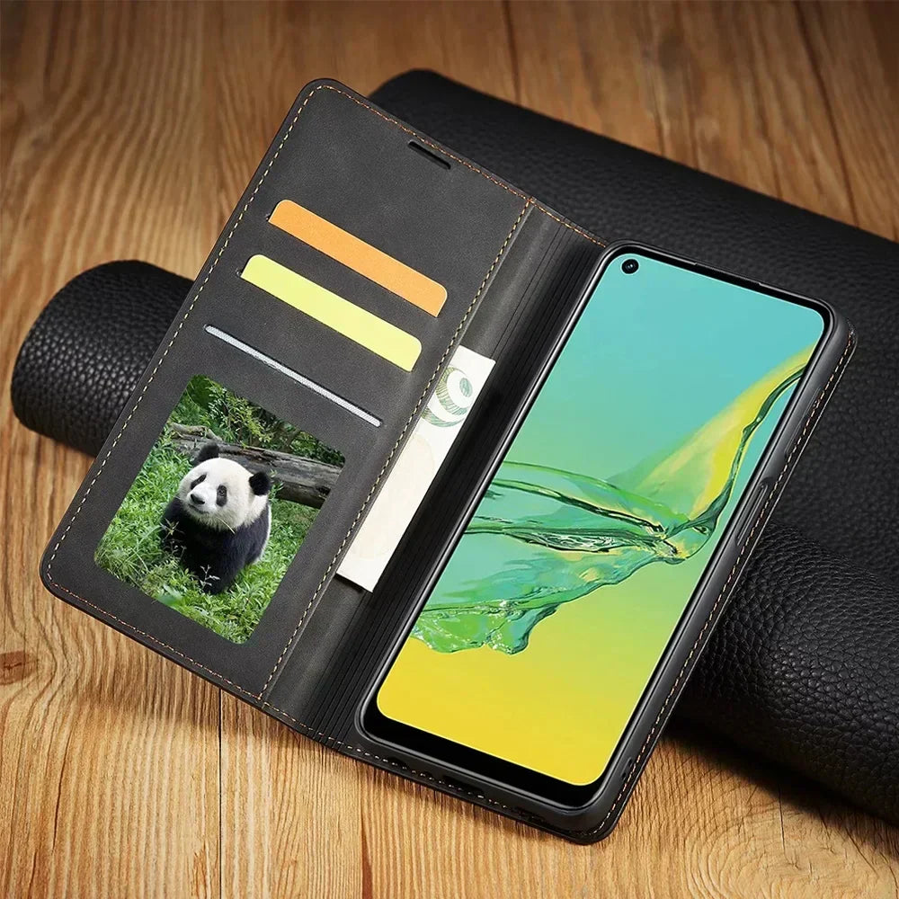 LeatherPro | Samsung Hülle: Magnetische leren tas voor stijlvolle bescherming